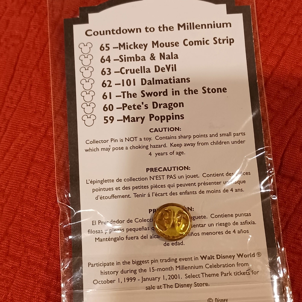 3 Vintage Disney Countdown to the Millennium Pins - Picture 4 of 4